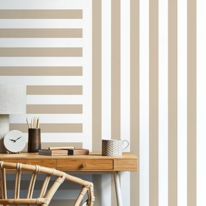 Modern Scandinavian Beige White Wallpaper - D736