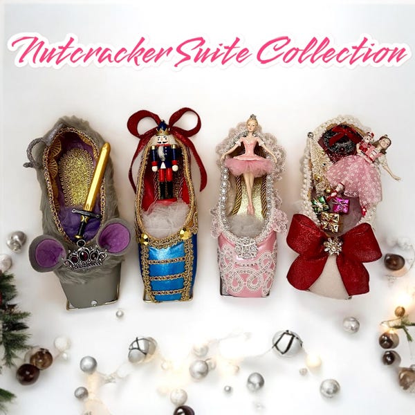CUSTOMIZED NUTCRACKER Suite Ballet Decorated Pointe Shoe - Various Roles Made to Order