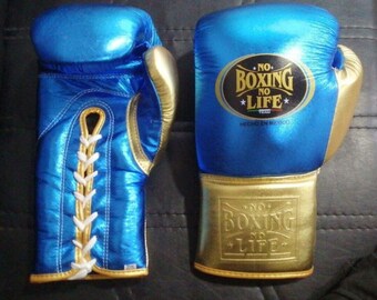 Custom Made No Boxing No Life Boxing Gloves, With or Without CA Logo, 100 % Real Leather Gift For Him, Gift For Son