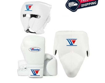 Gewinnendes Sparring volles Set Handschuhe, Kopfschutz, Tiefschutz, Geschenk für ihn, Geschenk für Männer, Boxgeschenk, Geschenk für Boxer, Boxclub