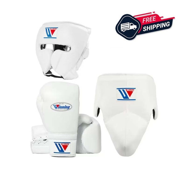 Winning sparring full Set Gloves , Head Guard, Groin Guard, Gift For Him, Gift For Men, Boxing Gift, Gift For Boxers, Boxing Club