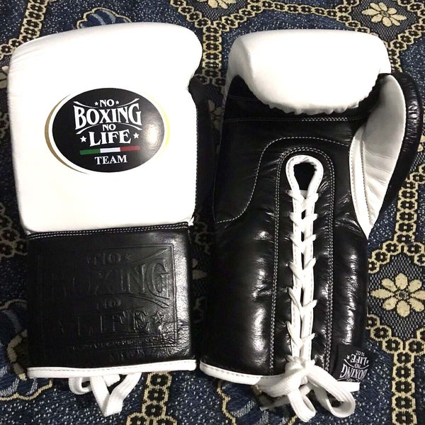 No Boxing no Life Customized Boxing Gloves Custom Gloves, 10oz,12oz,14oz to 16oz Grant Winning ,Anniversary Gift ,Birthday Gift ,Boxing Gym