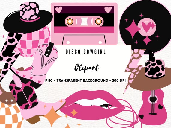 Disco Cowgirl Clip Art Clipart Space Cowgirl - Etsy