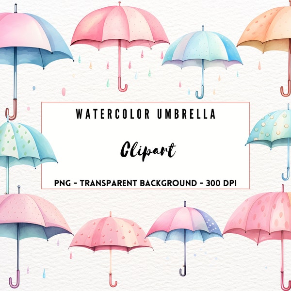 Umbrellas Clipart Pastel Umbrella Clip Art Rainy Day Umbrellas Weather Clipart Printable Nursery Clipart Set of 20