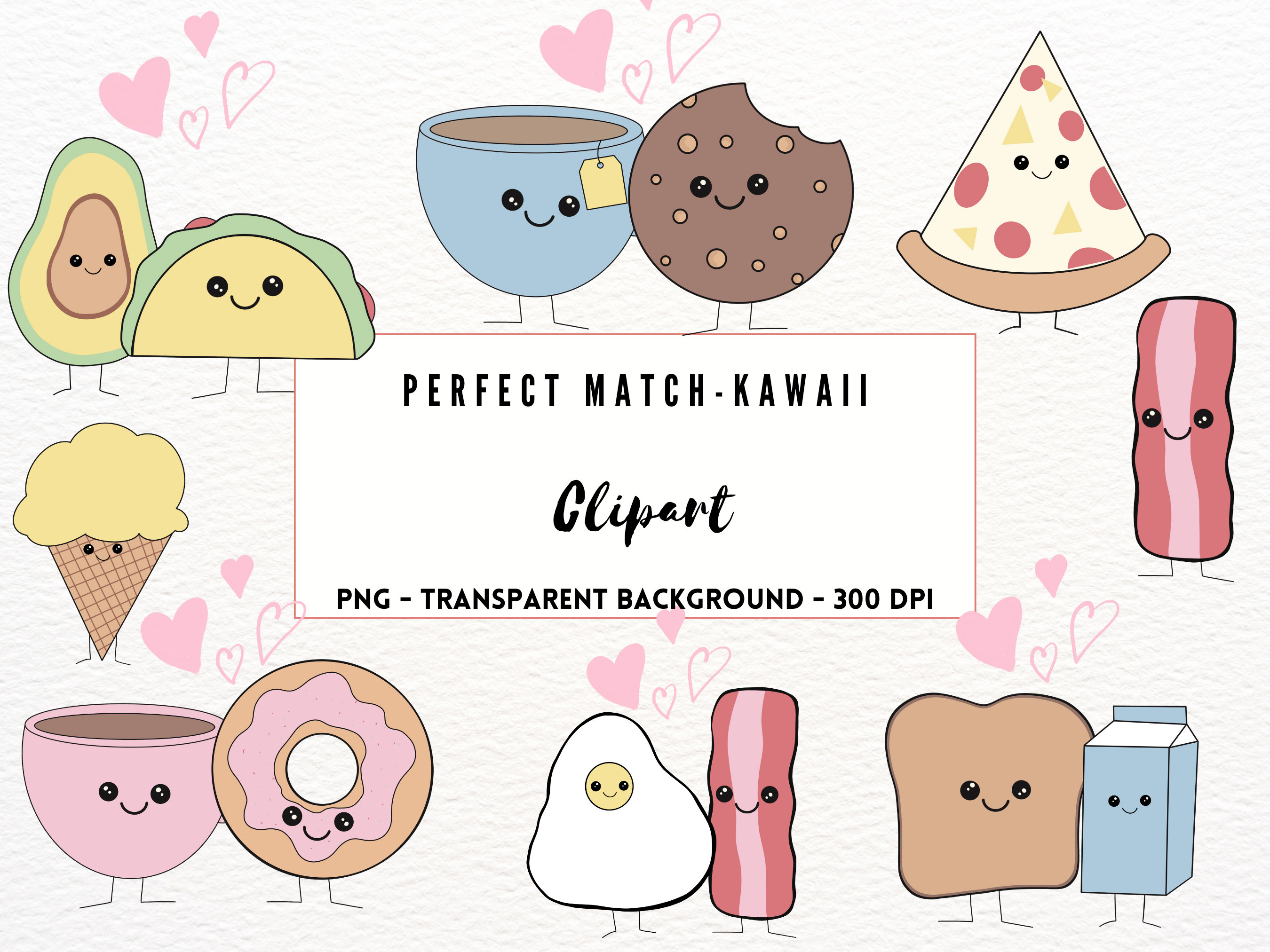 kawaii-food-clipart-set-of-20-perfect-match-kawaii-clipart-etsy