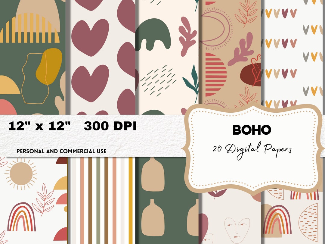 Boho Digital Paper Boho Seamless Pattern Boho Prints Boho Background ...
