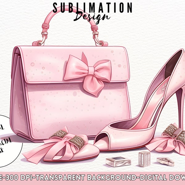 Fashion Sublimation Design Pink High Heels Printable Purse Sublimation Design Fashion Graphics Fashion Girl Clip Art Lady Sublimation