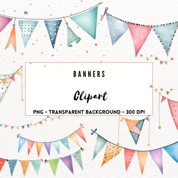 Celebration PNG Clipart Banners Clipart Bunting Banner Clipart Garland Png Birthday Banners Celebration Png Party Clipart Set of 20
