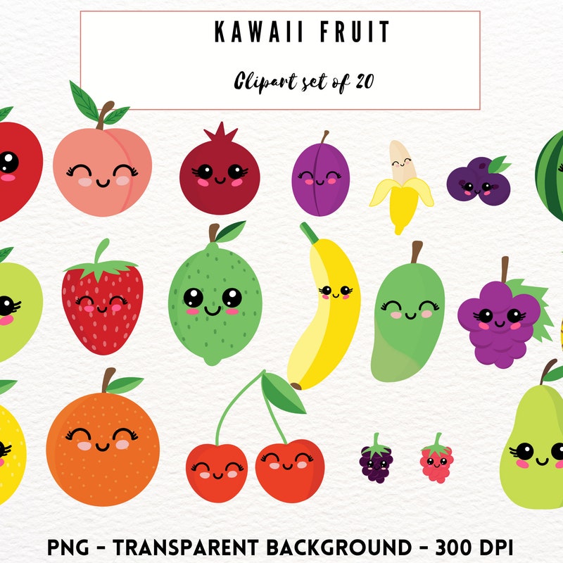Kawaii Food Clipart - Etsy