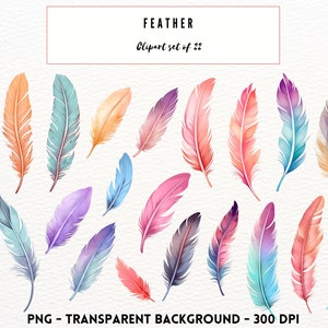 Feather Clipart Feather PNG Colorful Feathers Clipart Feather Printable ...