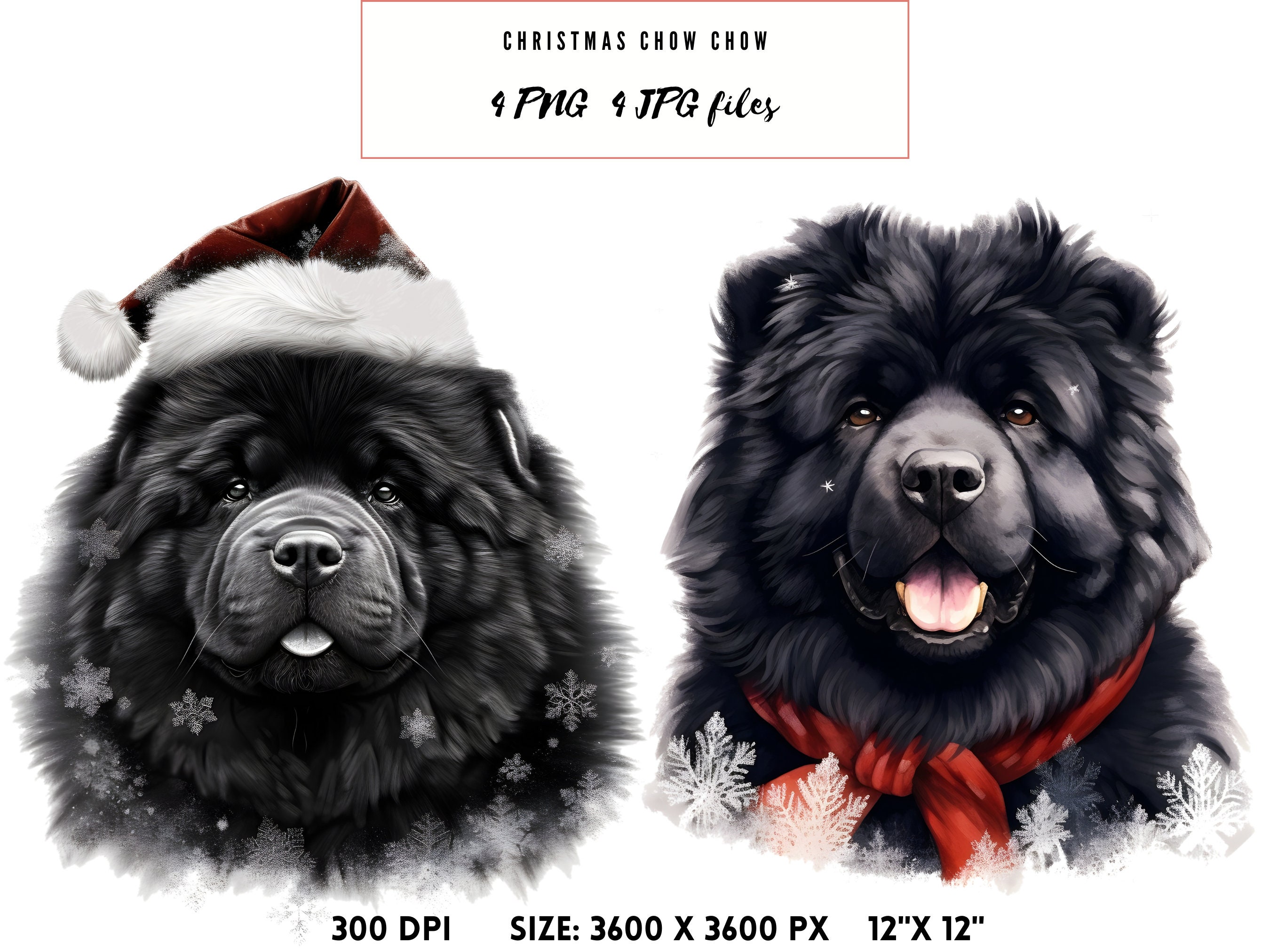 Chow Chow Dog Clipart, Digital Pet Artwork, Cute Dog Illustration, Pet ...