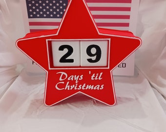 Christmas Star Countdown | Advent Calendar |3d printed VETERAN MADE