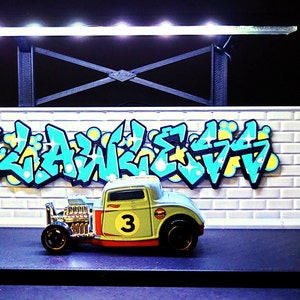 Graffiti-Szene-Diorama | VETERAN MADE | 1/64 Maßstab | Spur S | Personalisierbar
