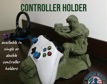 Soporte de mando de soldado impreso en 3D para 1 o 2 mandos/Decoración de juegos militares