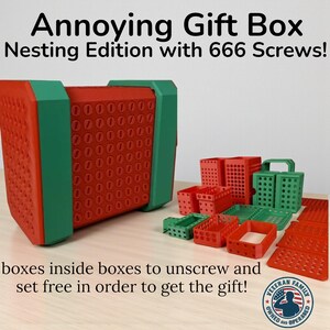 Annoying 3D Printed Nesting Gift Boxes with 666 Screws Veteran Family Made