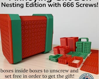 Annoying 3D Printed Nesting Gift Boxes with 666 Screws Veteran Family Made