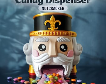 Distributeur de bonbons Casse-Noisette | Décoration de Noël | Personnalisable | Fabriqué par une famille de vétérans |