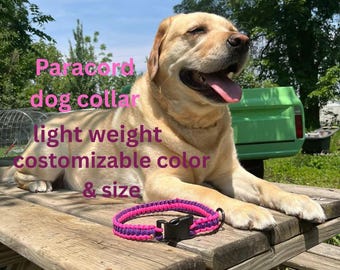 Collier pour chien en paracorde tissée cobra - fait main sur commande