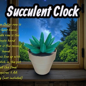 Reloj suculento / Reloj de planta artificial / HECHO POR VETERANOS /
