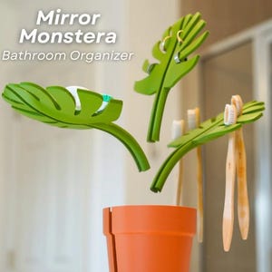 Spiegelhalterung Monstera Badezimmer Organizer | Eitelkeit Veranstalter | Personalisierbar | Vintage Zustand