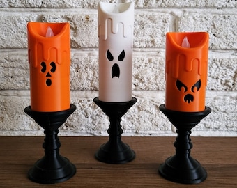 Spooky tealight holder | Halloween decor | For LED tealight | Veteran Made