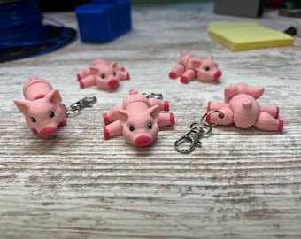Pink Pig Keychain: 3D Printed Fidget Toy