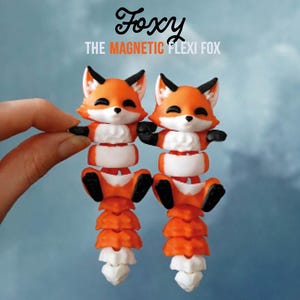 Flexi fox set of 2 | With key chain, or without | Customizable | Veteran Family Made |