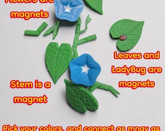 Morning Glory Fridge Magnet Vine: Customizable 3D Printed Decor