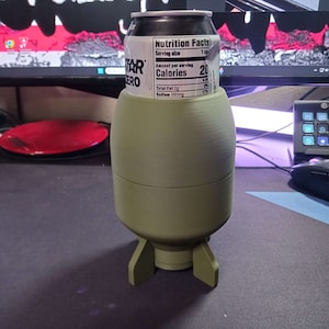 Fatboy Bomb Can Sleeve | Fallout | VETERAN MADE | Nuke | Customizable | 3d Printed