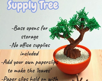 Bonsai Desk Organizer: Customizable Faux Plant, Veteran Made