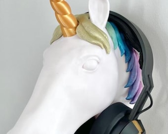 Unicorn Head | Headphone holder | Wall Decor | Headset holder | VETERAN MADE