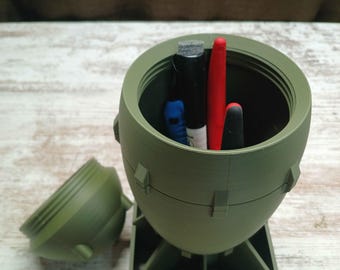 Fatboy Bomb Container: 3D Printed Desk Organizer, Veteran Made