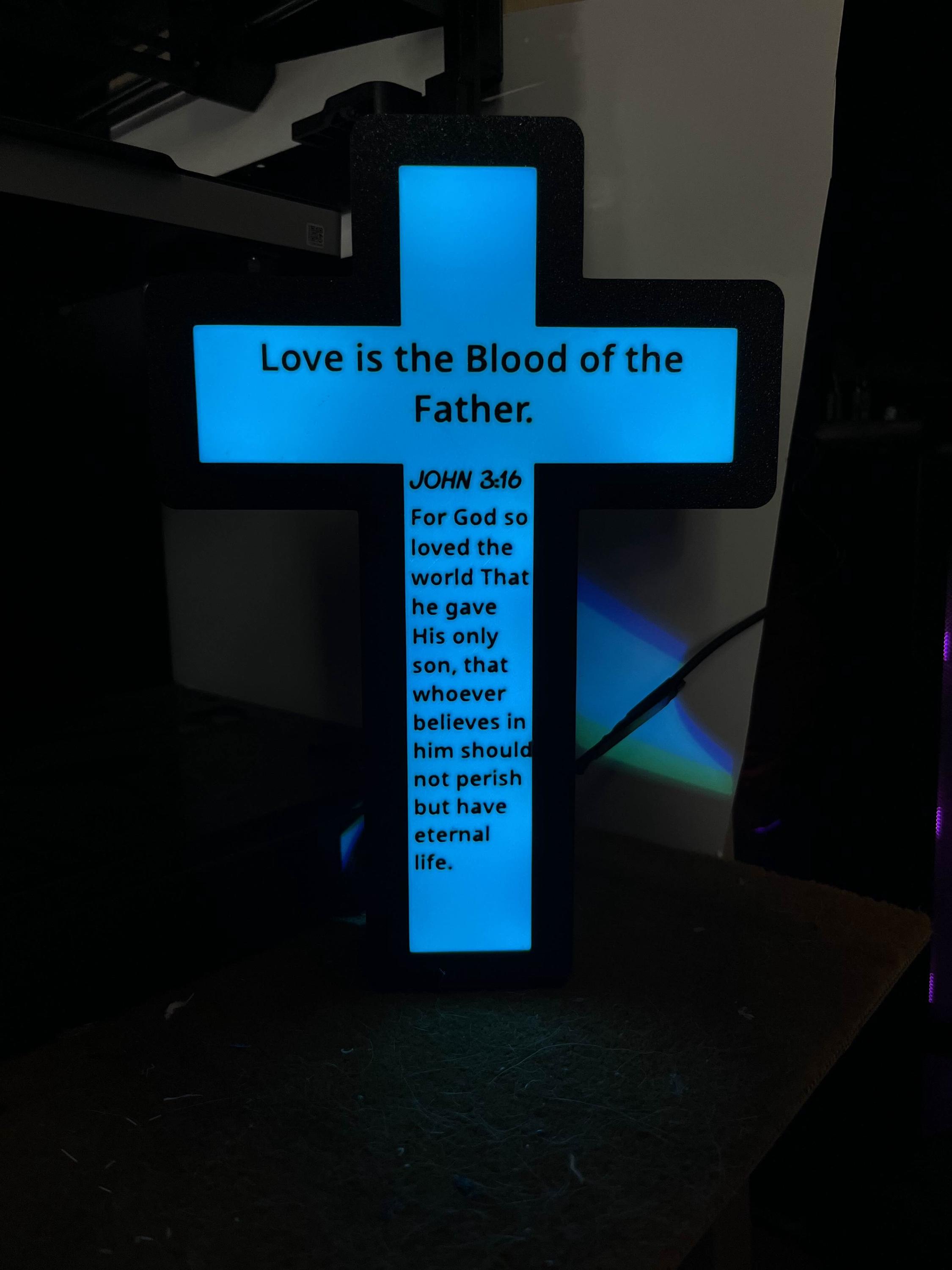 Cross Lightbox | John 3:16 | Love | God | Jesus | Christian| - Etsy
