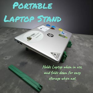 Portable Laptop Stand Riser | Compact | Cable Holder| Veteran Made | Customizable |