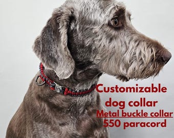Collare per cani in paracord, con fibbia in metallo / personalizzabile / realizzato da un giovane imprenditore
