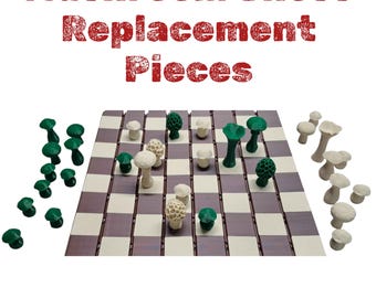 Mushroom Chess Pieces: 3D Printed Replacement Set