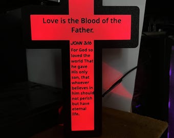Cross Lightbox | John 3:16 | Love | God | Jesus | Christian| - Etsy