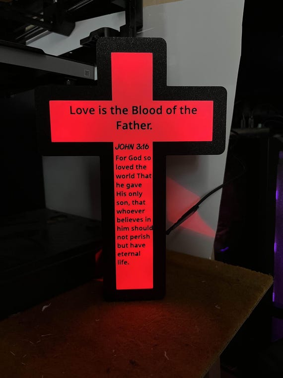 Cross Lightbox | John 3:16 | Love | God | Jesus | Christian| - Etsy