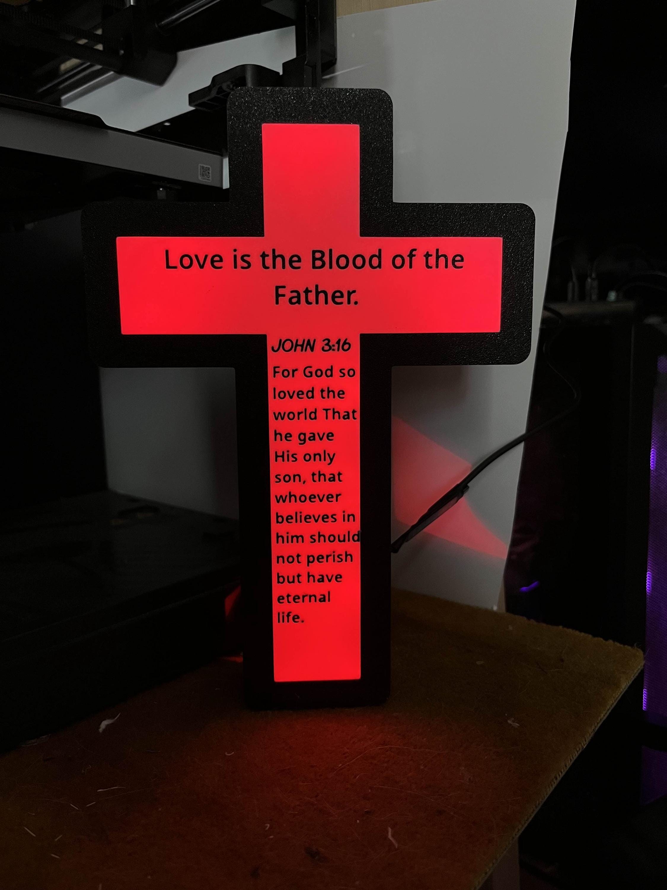 Cross Lightbox | John 3:16 | Love | God | Jesus | Christian| - Etsy