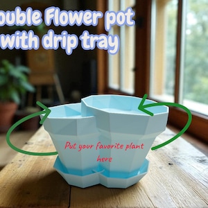 Double planter with drip tray | Customizable | Veteran Made