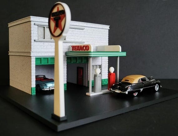 Gas Station Diorama | 1/64 Scale | VETERAN MADE | S Scale - Etsy