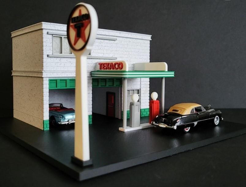 Gas Station Diorama | 1/64 Scale | VETERAN MADE | S Scale - Etsy