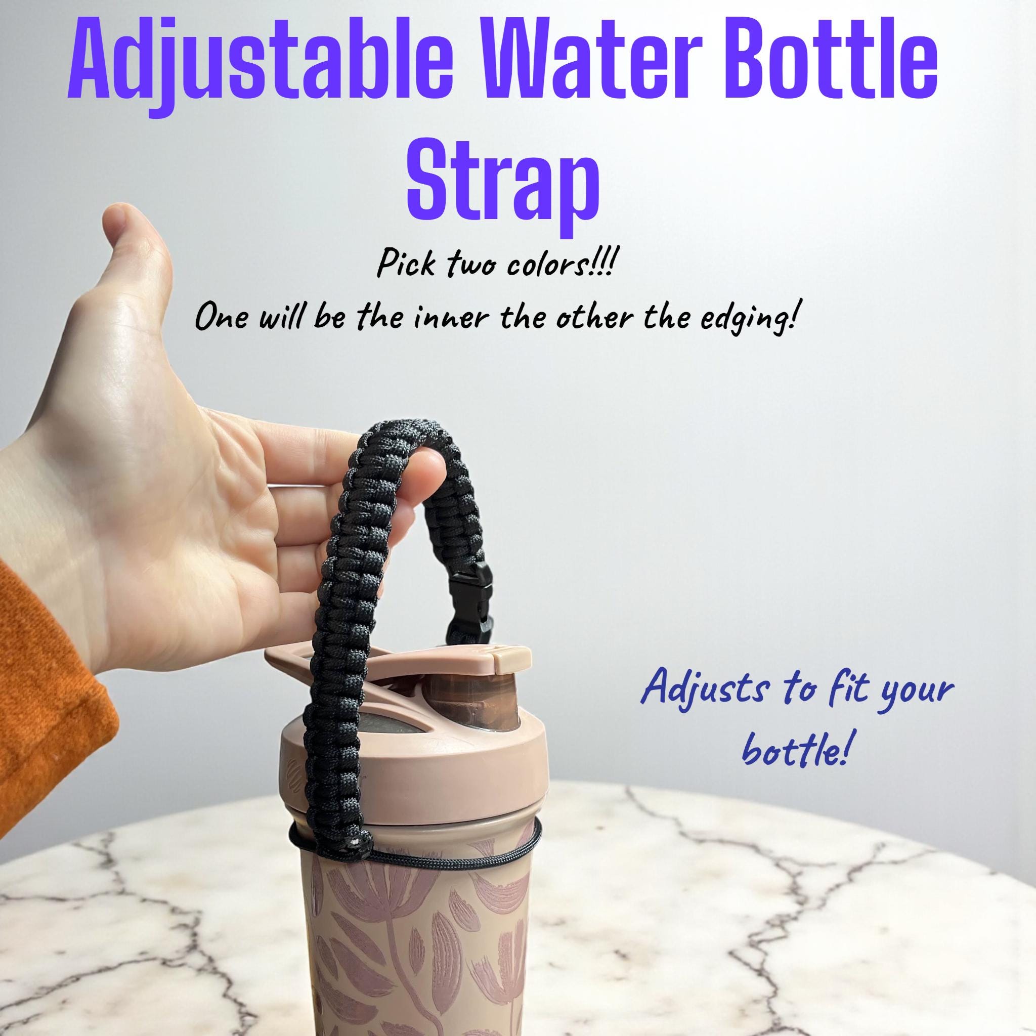 Paracord Wasserflaschengriff Mit Karabiner – Für Weithalsflaschen Von 340 Ml Bis 1,8 L