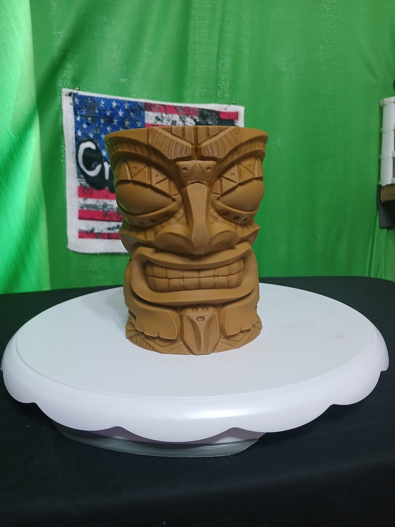 5.5 Inch Tiki Cup Holder Planters Customizable Veteran MADE Storage 3d