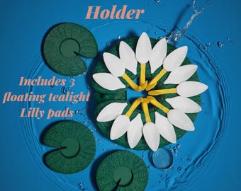 Wine and Candle floating bath lilies | Customizable | Veteran made