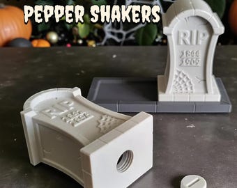 Tombstone Salt and Pepper Shakers: Spooky Gothic Kitchen or Halloween Decor