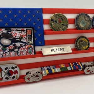 Flag Challenge Coin Display | VETERAN MADE | Rack | Case
