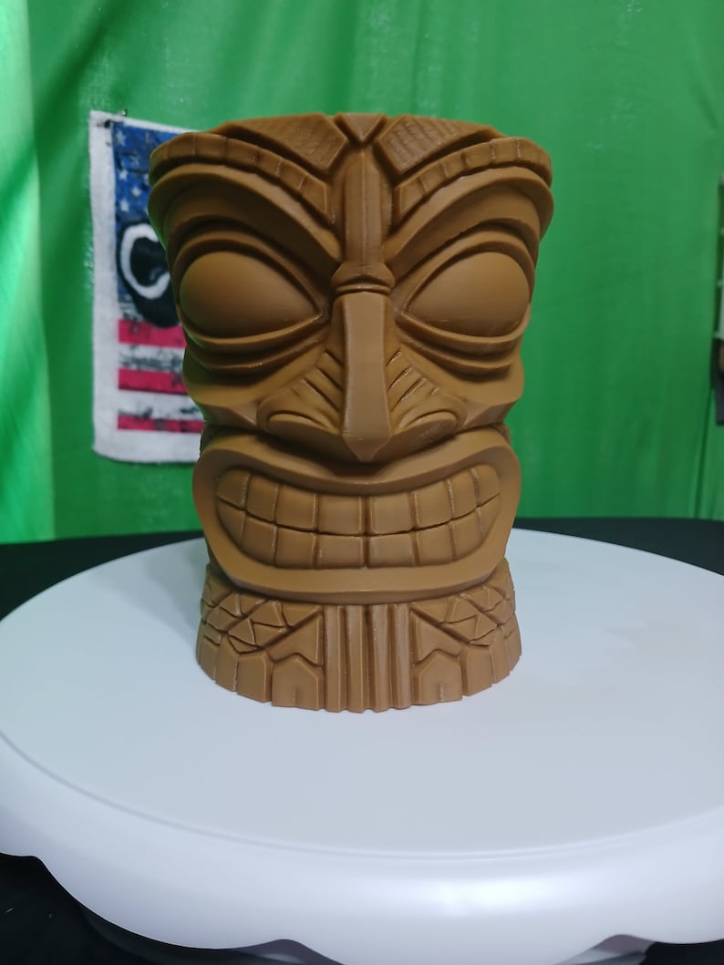 5.5 Inch Tiki Cup Holder Planters Customizable Veteran MADE Storage 3d