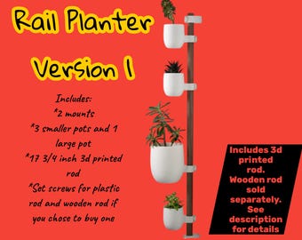 Vertical 4-Pot Planter Kit: Water Catch Trays, 17" Rod Included