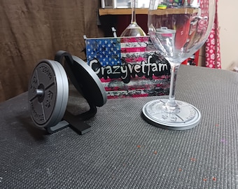 Conjunto de porta-copos com discos de peso: decoração para academia, feito por veteranos
